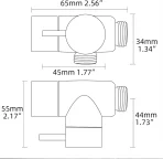 Tecmolog preklopni adapter za prho – krom - slika 3