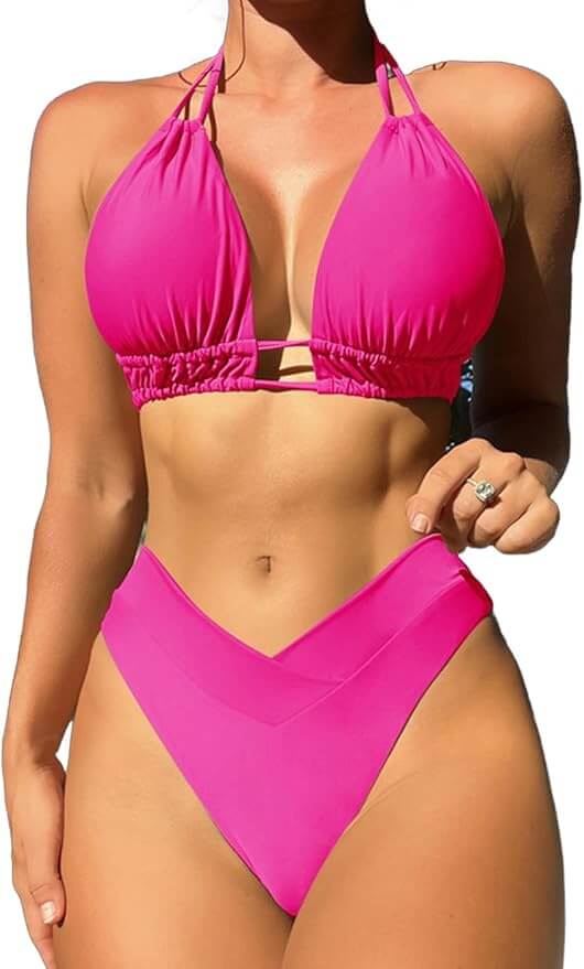 61jwoJgdBeL._AC_SY879_ SANGDUT dvodelni push-up bikini set z visokim pasom - XL - slika 1