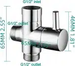 CIENCIA preklopni ventil za tuš – 1/2 palca, krom - slika 4