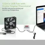 ELUTENG - usb ventilator 120 mm s termostatom - slika 8