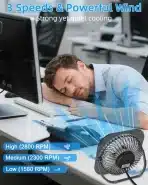 GOBRILLFUN rgb namizni ventilator usb siv - slika 6