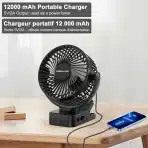GOBRILLFUN baterijski namizni ventilator s sponko - slika 6