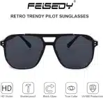 FEISEDY – retro 70s kvadratna očala UV400 - slika 4