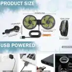 Qidoe – usb ventilator za avto zadnji sedež - slika 5