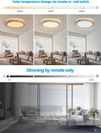 BAEROLC Zatemnljiva LED stropna svetilka iz lesa z daljinskim upravljalnikom - 40 cm - slika 2