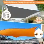 NAKIHOUSE vodoodporno senčno jadro 3 x 4 m - slika 5