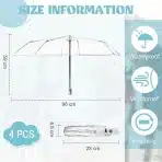 Hestya - prozorni poročni dežniki 4 kosi - slika 2