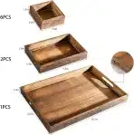 HomeJoy Delights - velik lesen pladenj z ročaji - slika 2