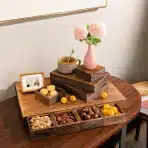 HomeJoy Delights - velik lesen pladenj z ročaji - slika 6