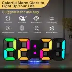 SEUTGJIE 3D LED digitalna budilka z RGB osvetlitvijo - slika 2