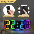 SEUTGJIE 3D LED digitalna budilka z RGB osvetlitvijo - slika 6
