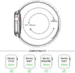 ANLINSER Kovinski pašček za Apple Watch 41 mm - slika 4