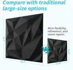 ART3D 3D stenske PVC plošče Diamond 30 × 30 cm črne 20 kosov - slika 6