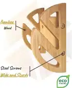 ENHANC3D DESIGNS Stenski nosilec za skateboard iz bambusa 1 kos - slika 3