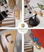 ENHANC3D DESIGNS Stenski nosilec za skateboard iz bambusa 1 kos - slika 4