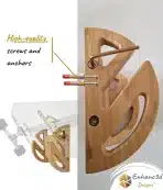 ENHANC3D DESIGNS Stenski nosilec za skateboard iz bambusa 1 kos - slika 5