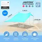 JAICOM Plažni šotor 2,1 × 2,1 m - slika 2