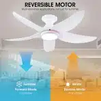 SURTIME Stropni ventilator z LED osvetlitvijo 117 cm - slika 4