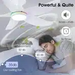 SURTIME Stropni ventilator z LED osvetlitvijo 117 cm - slika 7