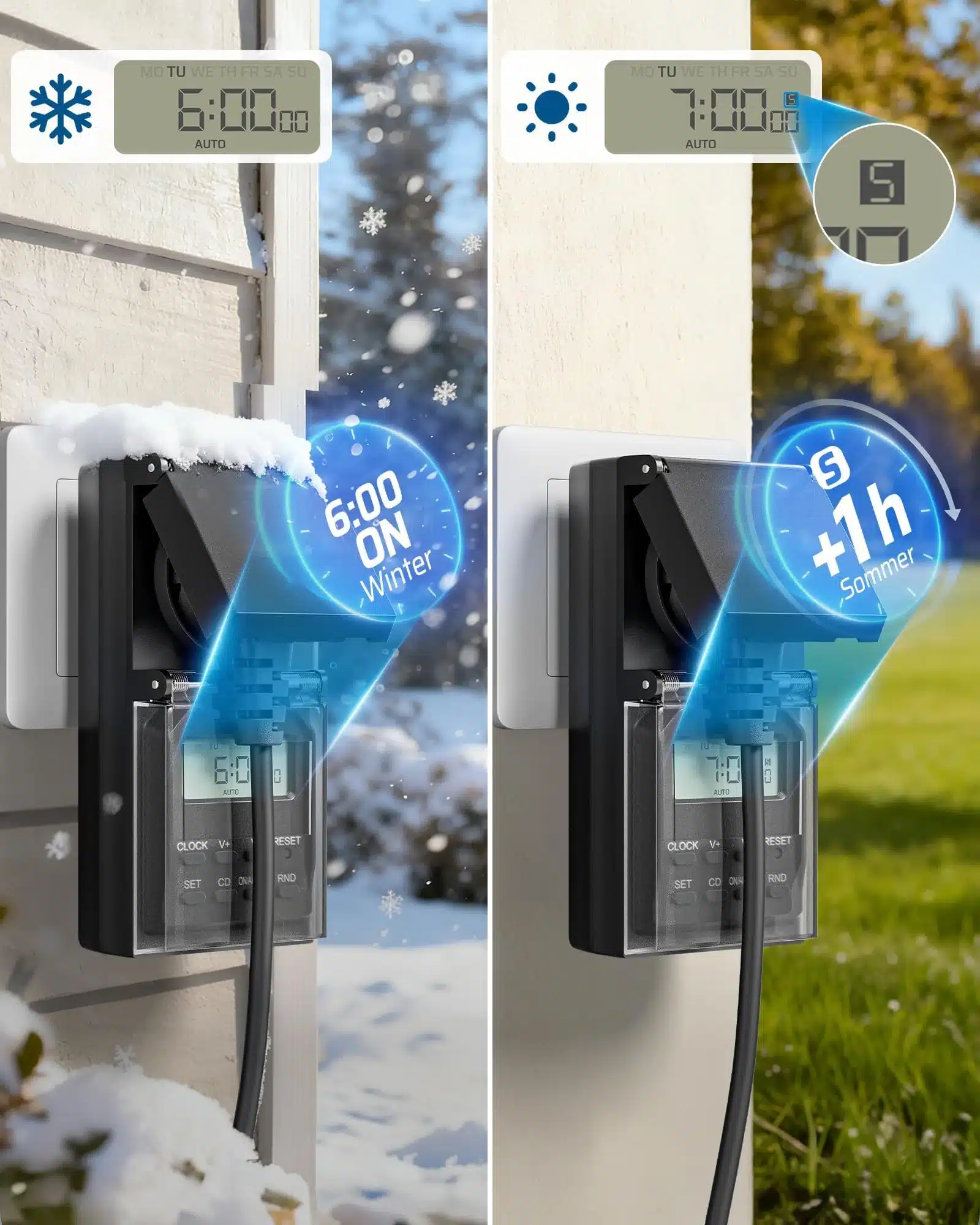 DEWENWILS - digitalna zunanja časovna vtičnica ip44 - 2 kosa - slika 2
