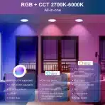 DUSKTEC Pametne vgradne LED svetilke RGB 7W - slika 3