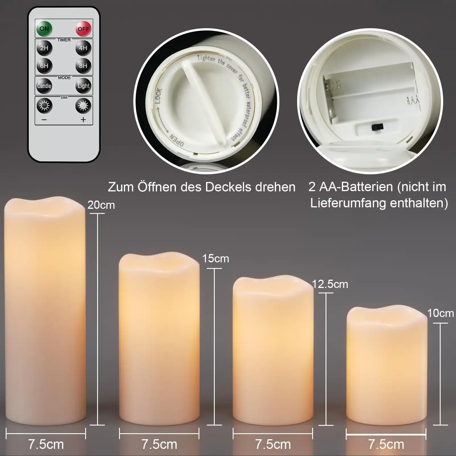 Eldnacele – zunanje LED sveče 4 kosi - slika 3