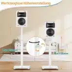 ELIVED Univerzalna stojala za zvočnike bela nastavljiva 95 cm 1 par - slika 2