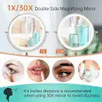 FUNTOUCH Polnilno stensko kozmetično ogledalo z osvetlitvijo - slika 3