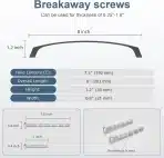 FURNIWARE Pohištveni ročaji črni 192 mm 10 kosov - slika 3