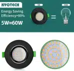 KYOTECH 6kos vgradni led reflektorji 5w, 2700K - slika 5