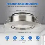 CLOKSH Vgradne LED svetilke 5 W IP44 6 kosov - slika 4
