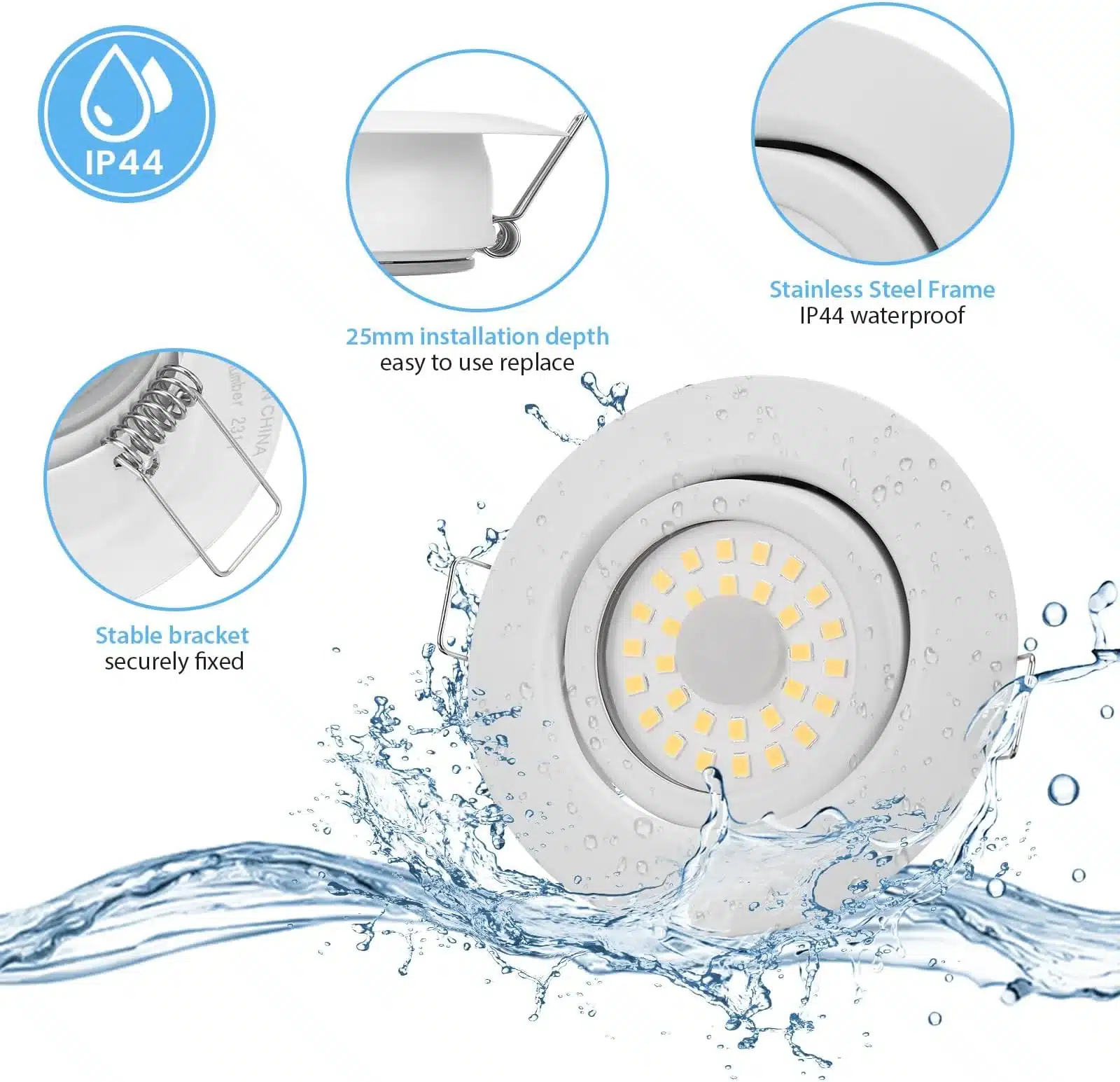 Cloksh – vgradni led reflektor 6 w 6 kosov - slika 5