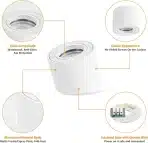 GLEONLUX 4KOS Nadgradni LED stropni reflektorji IP44 5W - slika 4