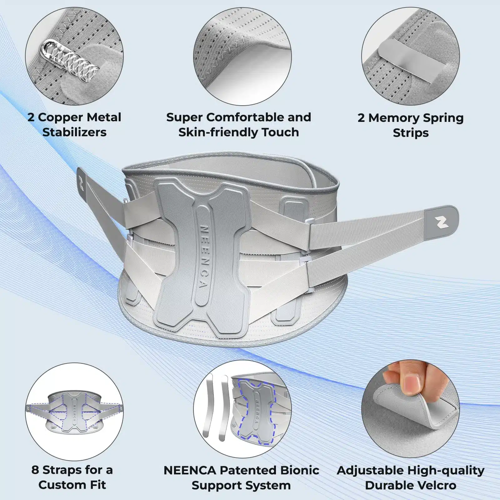 NEENCA – ledveni podporni pas z blazinico - slika 2