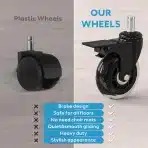 WEWILL – kolesa za pisarniški stol z zavoro 11 × 22 mm - slika 4