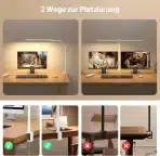 SIBRILLE RGB dvojna LED namizna svetilka 22 W s sponko - slika 5