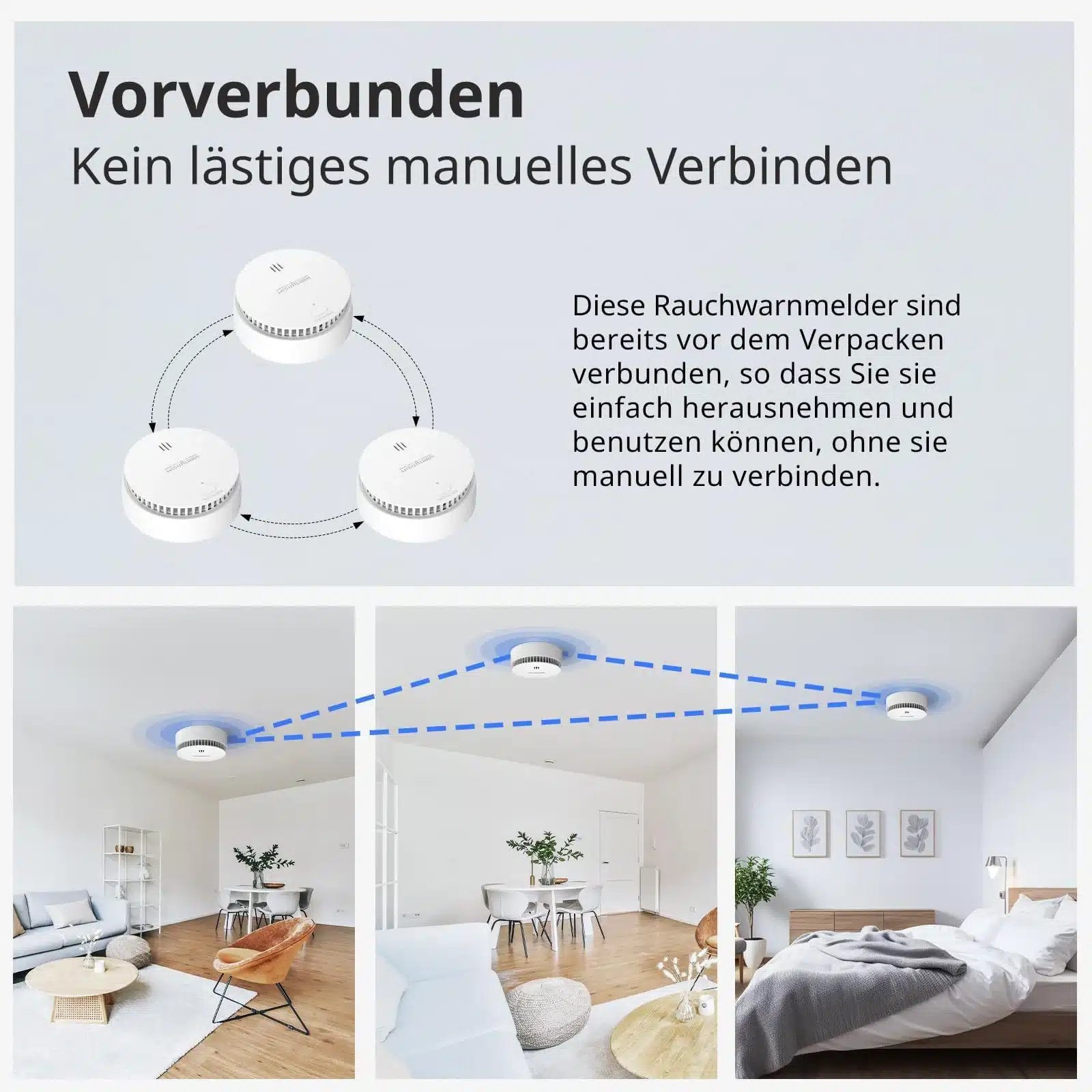 WISUALARM - povezani dimni alarmi - 5 kosov - slika 3