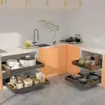 WIMEORS Izvlečni organizator za kuhinjsko omarico 53 cm 2 kosa - slika 7