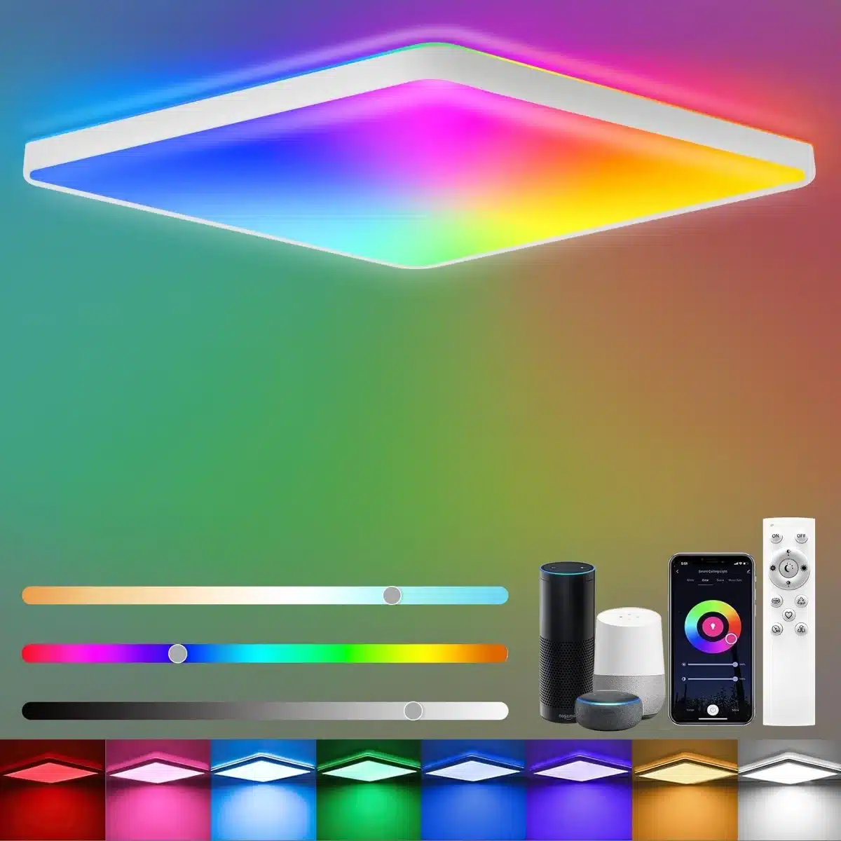 LED_Ceiling_Light_Dimmable_01 HEYSEVEN Pametna RGB LED stropna svetilka z glasovnim upravljanjem - slika 1