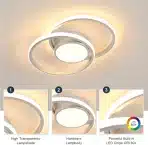 SENQIU Moderna zatemnilna LED stropna svetilka, srebrna - slika 3
