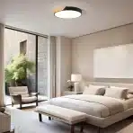 QAMRA Moderna LED stropna svetilka s lesenim detajlom, črna - slika 5