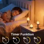 ZAIYW Komplet 12 polnilnih LED čajnih lučk z magnetno postajo - slika 3