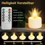 ZAIYW Komplet 12 polnilnih LED čajnih lučk z magnetno postajo - slika 4