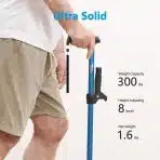 HEALTHBAZAAR Nastavljiva štirinožna pohodna palica črna - slika 4