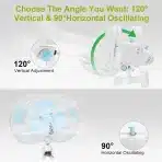 BLESSNY Nihajni ventilator s sponko za rastlinjake in šotore - slika 4