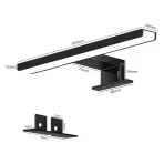 ERWEY 2-v-1 LED svetilka za ogledalo IP44, črna, 30 cm - slika 2