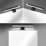 ERWEY 2-v-1 LED svetilka za ogledalo IP44, črna, 30 cm - slika 5