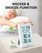 BALDR Brezžična vremenska postaja z zunanjim senzorjem, kremna - slika 3