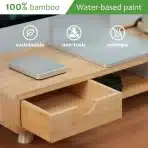 ROCDEER Ergonomsko stojalo za monitor iz bambusa s predalom - slika 2