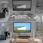 ROCDEER Ergonomsko stojalo za monitor iz bambusa s predalom - slika 4